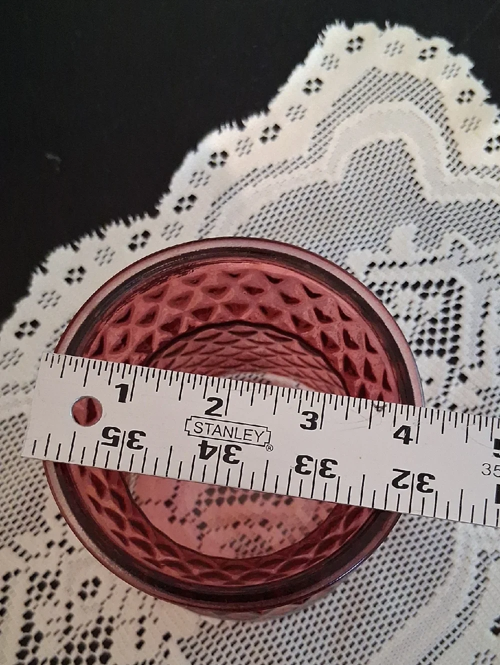 Textured Ruby Red Glass Vase - Decorative Home Accent